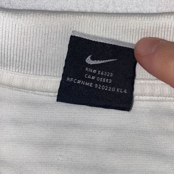 Nike Golf Shirt White and Black Stripe Dri-Fit Short Sleeve Collared 3 Button XL - Picture 6 of 8